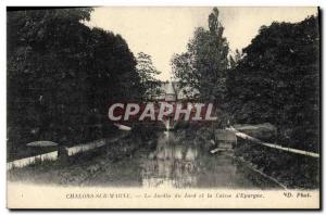 Old Postcard Chalons sur Marne The Bank Garden Jard and Caisse d & # 39Epargne
