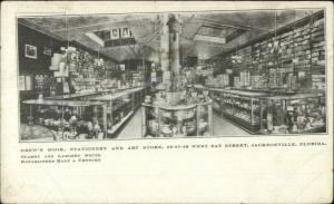 Jacksonville FL Drew's Book Store Interior c1905 Postcard