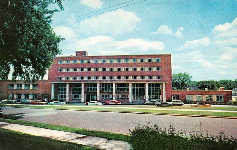 AURORA, Illinois IL    NEW AURORA YMCA   50's Cars   VINTAGE Chrome Postcard