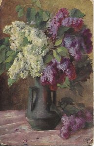 Flowers vase Tuck Oilette Postcard, Flora Series # 8679