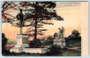 1904 ROTOGRAPH JEFFERSON DAVIS CONFEDERATE MONUMENT STATUE RICHMOND VA POSTCARD