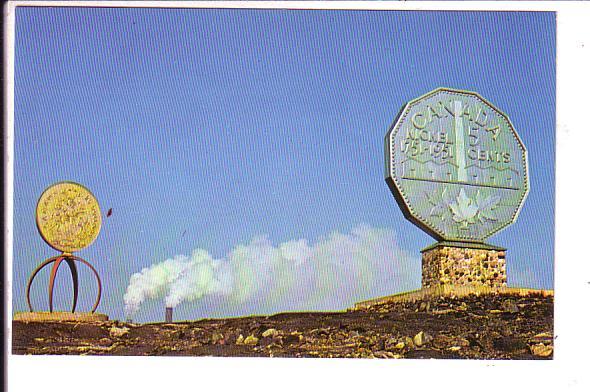 Big Nickel and Big $20 Dollar Gold Coin, Canadian Centennial Numismatic Park,...