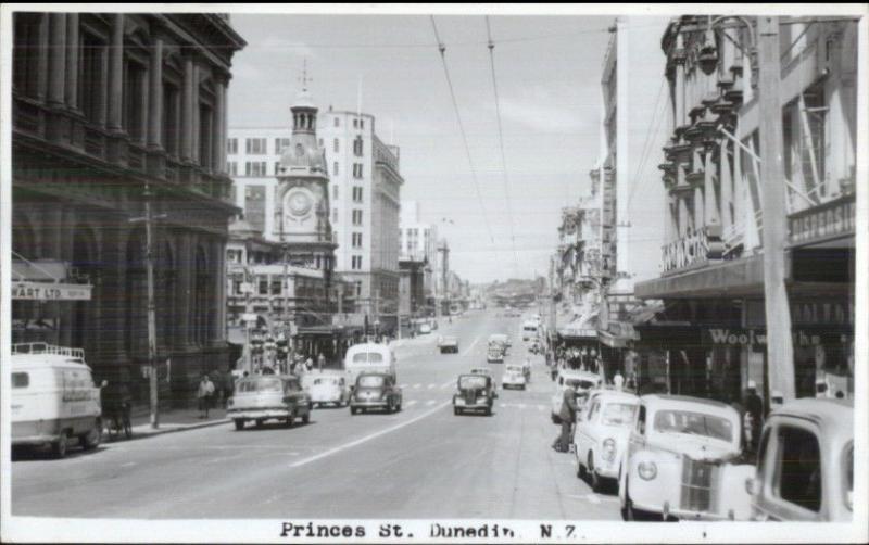 Dunedin NZ New Zealand Princes St. Real Photo Card/Postcard