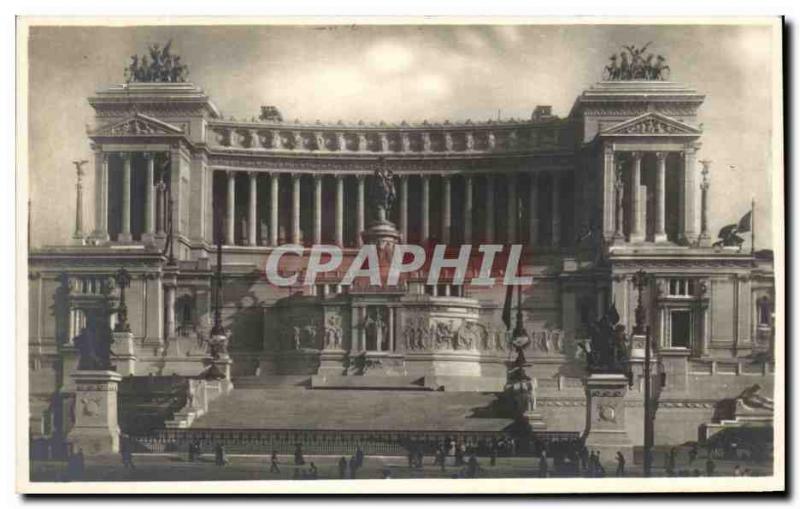 Old Postcard Monument To Vittorio Roma Emanueie