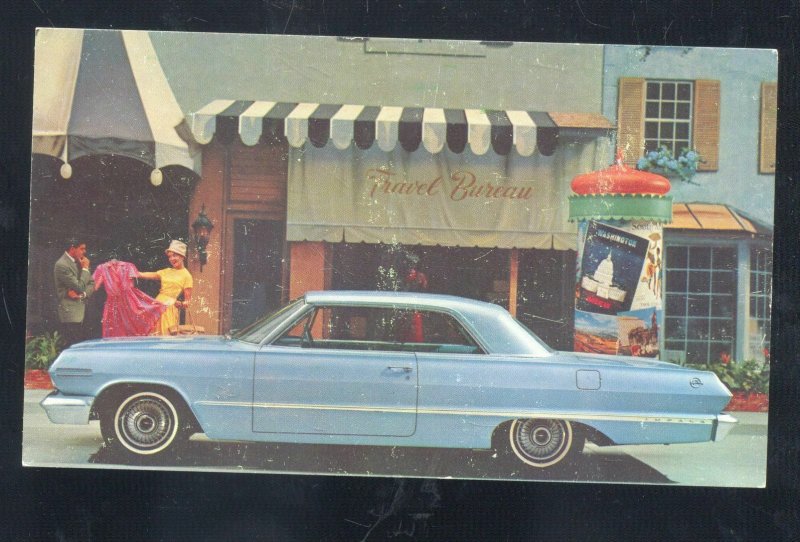 1963 CHEVROLET IMPALA SPORT COUPE VINTAGE CAR DEALER ADVERTISING POSTCARD