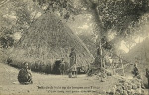 indonesia, TIMOR, Lesser Sunda, Native Woman Winding Yarn (1910s) Postcard