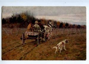 224678 RUSSIA Voroshilov hunting dog Pointer #50 old postcard