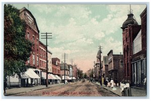 Moncton New Brunswick Canada Postcard Main Street Looking East c1910