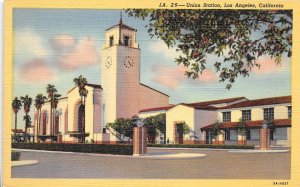 Los Angeles California 1940s Postcard Union Train Railraod Station