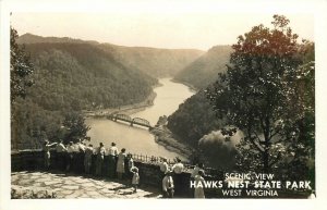 Postcard RPPC 1940s West Virginia Scenic View Hawks West State Park people 24-27