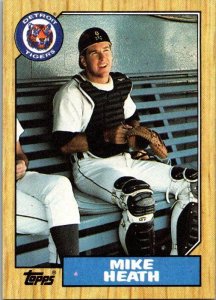 1987 Topps Baseball Card Mike Heath Detroit Tigers sk13736