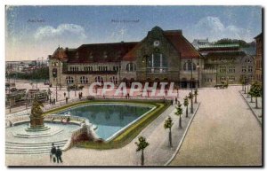 Old Postcard Aachen Hauptbahnhof