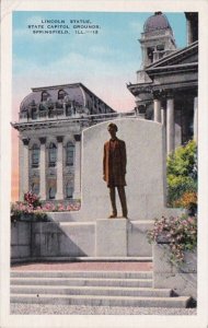 Illinois Springfield Lincoln Statue State Capitol Grounds 1937