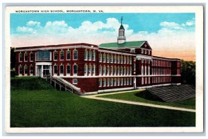 Morgantown West Virginia Postcard Morgantown High School Building Exterior c1920