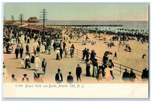 c1905 Board Walk Beach Exterior View Atlantic City New Jersey Vintage Postcard