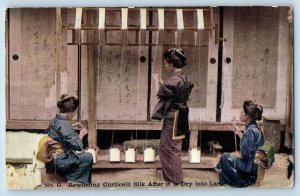 Advertising Postcard Japanese Silk Rewinding Corticelli Silk After It Is Dry