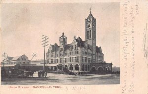 UNION STATION TRAIN DEPOT NASHVILLE TENNESSEE POSTCARD 1906