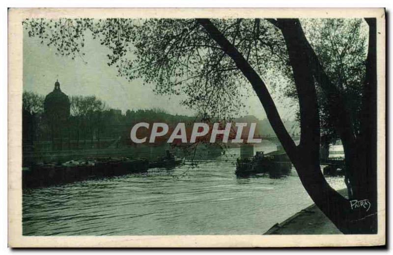 Old Postcard Paris Towards the Pont des Arts and & # 39Institut