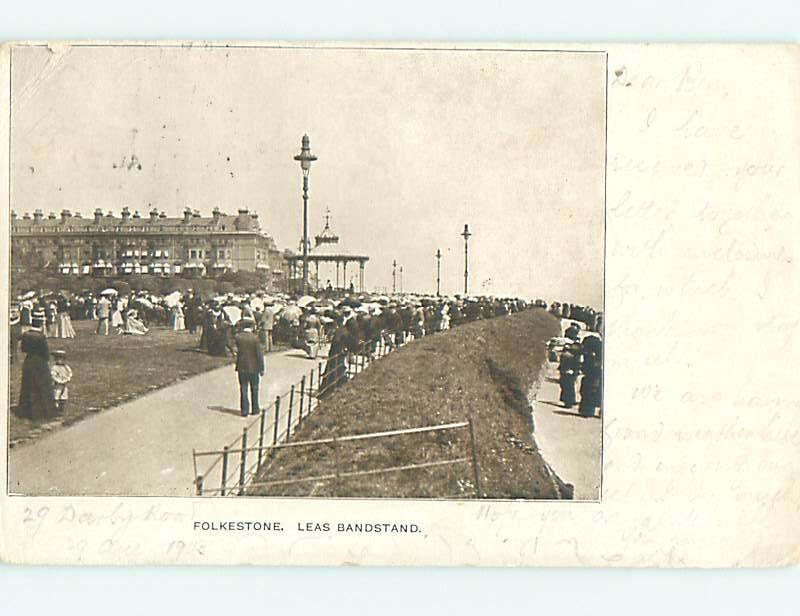 Pre-1907 BANDSTAND Folkestone - Kent - North Downs Uk hJ6534