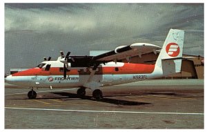 Frontier Airlines De Havilland Canada DHC 6 Twin Otter Airplane Postcard