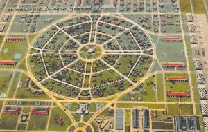 RANDOLPH FIELD SAN ANTONIO TEXAS MILITARY AIRPORT POSTCARD (c. 1940s)