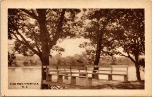 View Titusville NJ New Jersey Dock Pier Lake Antique Postcard DB UNP Unused  