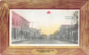 G18/ Ellsworth Wisconsin Postcard 1908 Main Street Looking East Stores