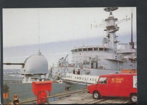 Postal History Postcard-Royal Mail Delivering to HMS Ambuscade in Plymouth T7606
