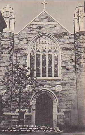 Pennsylvania Philadelphia Park Avenue Entrance Mount Carmel Methodist Church ...