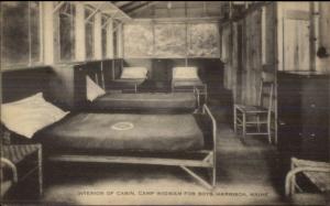 Harrison ME Camp Wigwam Cabin Interior Postcard