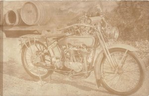 G33/ Interesting Harley Davidson Motorcycle RPPC REPRINT Postcard c1950s 1