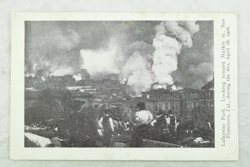 C.1906 San Francisco Earthquake Lafayette Park Vintage Postcard P97 