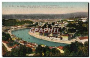 Old Postcard Lyon and Saone general view taken of & # 39ascenseur