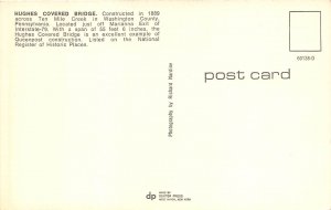Ten Mile Creek Pennsylvania 1960s Postcard Hughes Covered Bridge