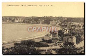 Old Postcard Saint Jean de Luz Cote Basque Panorama of the Beach