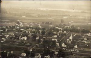 New Albin IA Birdseye View c1910 Real Photo Postcard