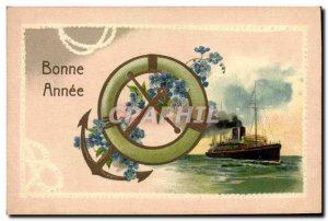 Old Postcard Fantasy Flowers Ship Anchor Bulgaria Bulgaria