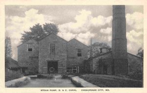 Steam Pump Building D & C Canal Chesapeake City Maryland 1930s postcard