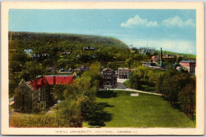 McGill University Montreal Canada Campus Grounds Mountain View Postcard