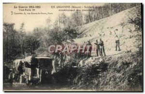 Old Postcard From Soldiers In Argonne Genie building trenches Army
