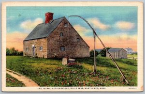 Nantucket Massachusetts 1940s Postcard The Jethro Coffin House