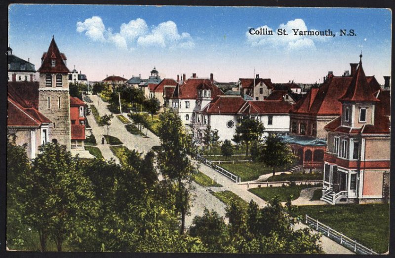 Nova Scotia YARMOUTH Collin Street View Novelty Mtg & Art Co Ltd - Divided Back