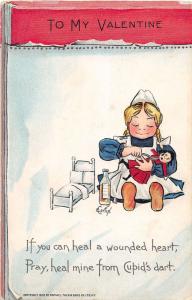 F3/ Valentine's Day Love Holiday Postcard? E Curtis Child Nurse 11