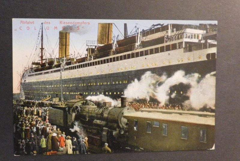 1938 Ship Postcard Cover From New York NY to Middletown OH Abfahrt des Riesendam