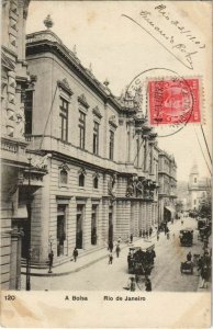 CPA AK Rio de Janeiro A Bolsa - Street Scene - Trams BRAZIL (1084831)