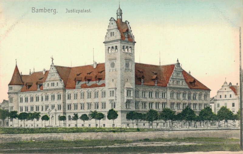 Germany Bamberg Justizpalast Vintage Postcard 03.96