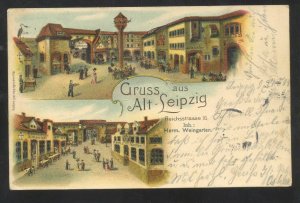 1883 GRUSS AUS ALT LEIPZIG GERMANY MUNTI VIEW WEINGARTEN VINTAGE POSTCARD