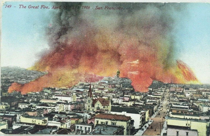 C.1915 Pan Pacific Expo, 1906 San Francisco Fire Vintage Postcard P97