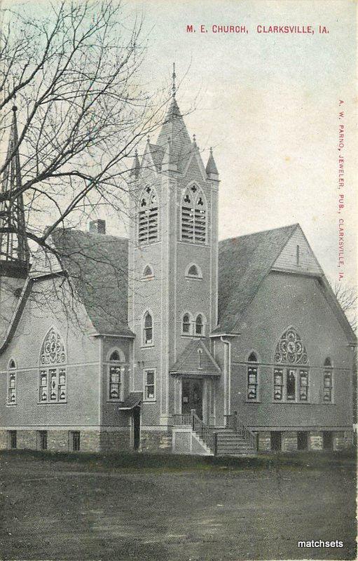 C-1910 M.E. Church CLARKSVILE IOWA Parno postcard 3458