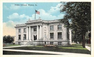 CLINTON, IA Iowa    PUBLIC LIBRARY    Clinton County    c1920's Postcard